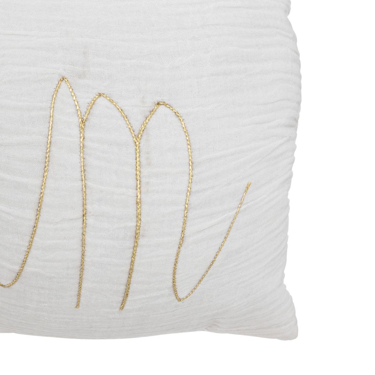 COUSSIN RECTANGLE DOUBLE GAZE COTON BLANC