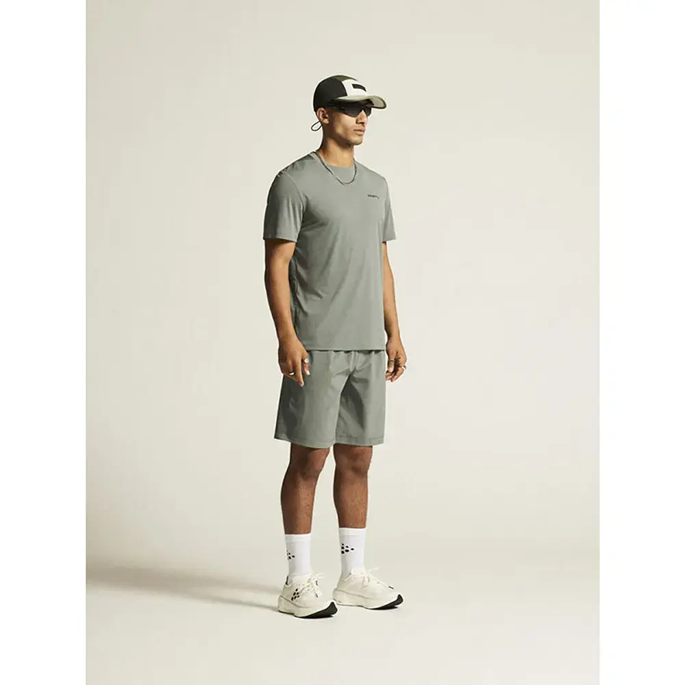 Craft CORE Essence 2 Hardloopshirt Korte Mouwen Groen/Grijs Heren
