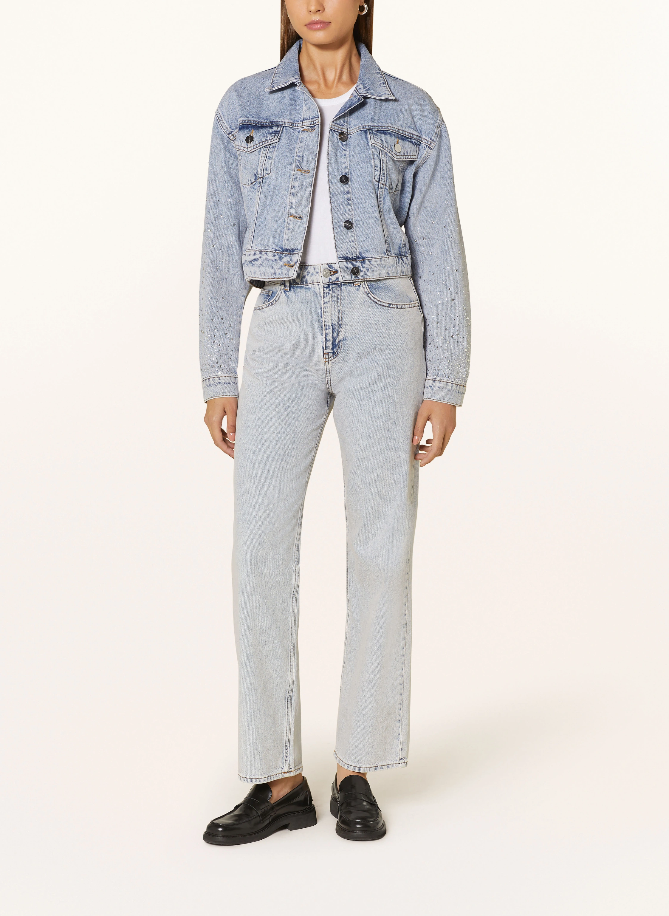 Rich & Royal Jeansjacke mit Schmucksteinen