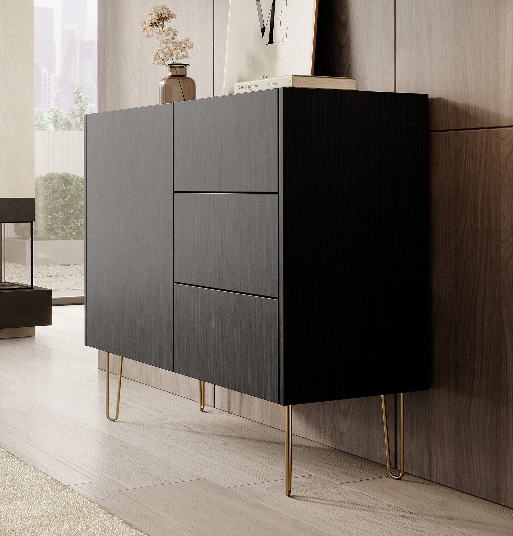 Meubella - Dressoir Hacienda - Zwart - 97 cm