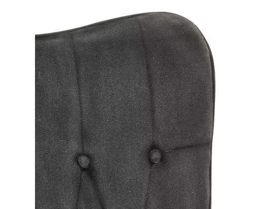 Chaise à bascule avec repose-pied Noir vintage Toile
