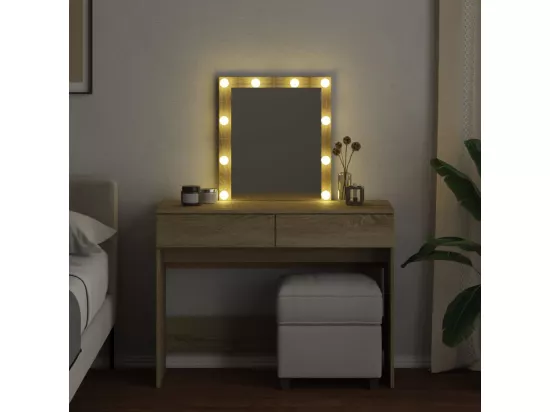 Coiffeuse avec LED chêne sonoma 100x40x130 cm