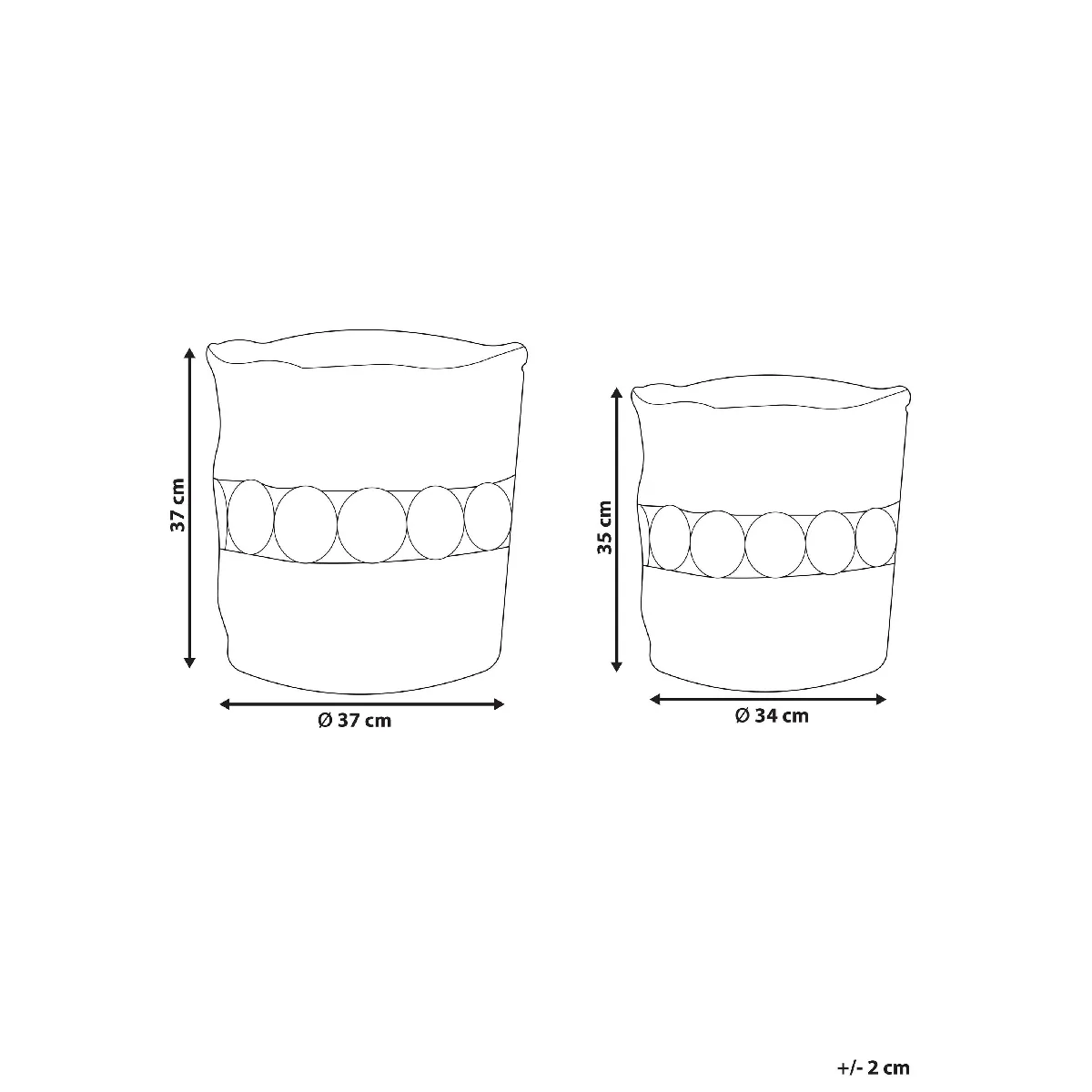 Beliani Lot de 2 paniers ALANG - Naturel