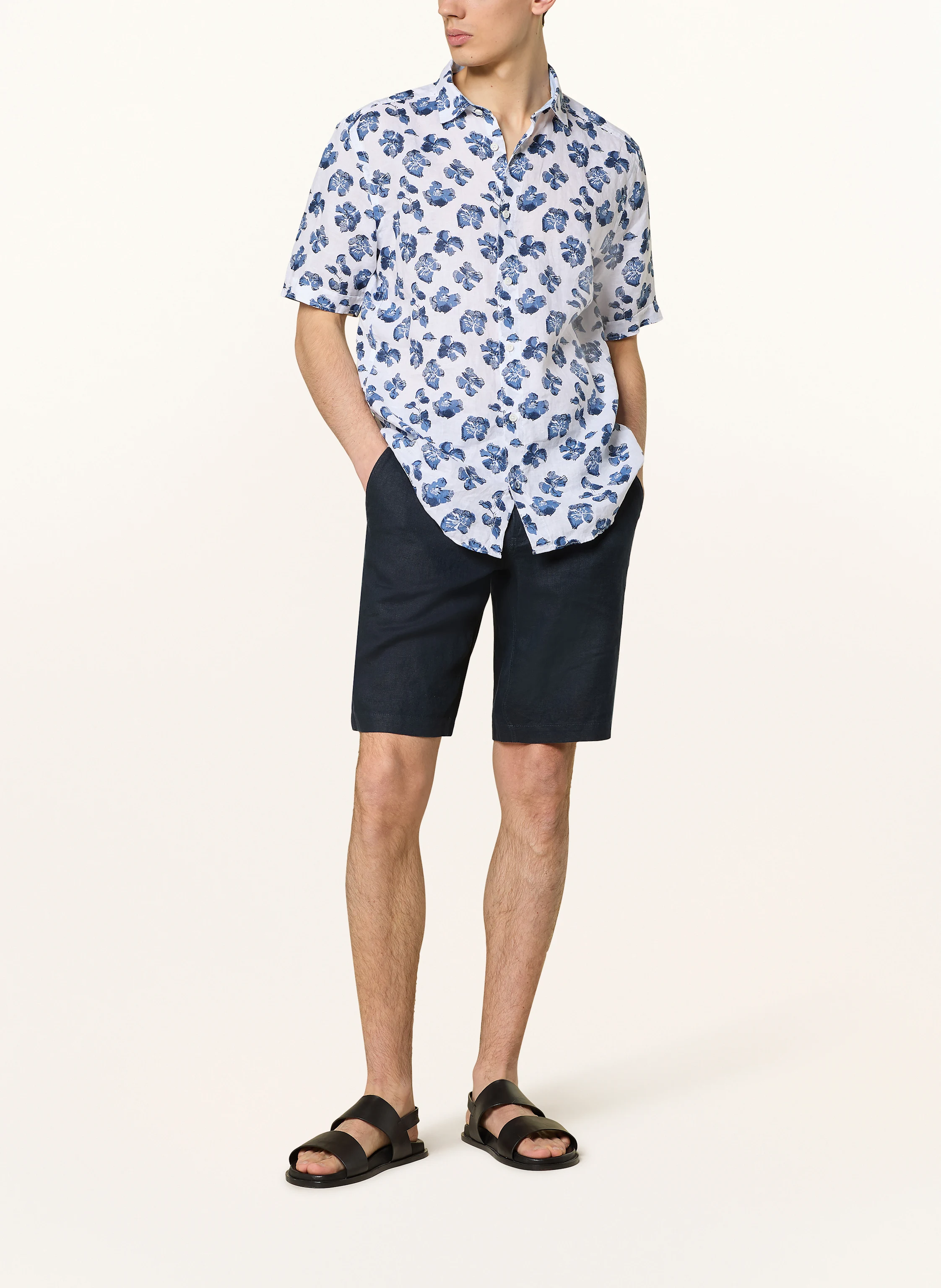 OLYMP Kurzarm-Hemd Casual regular fit aus Leinen