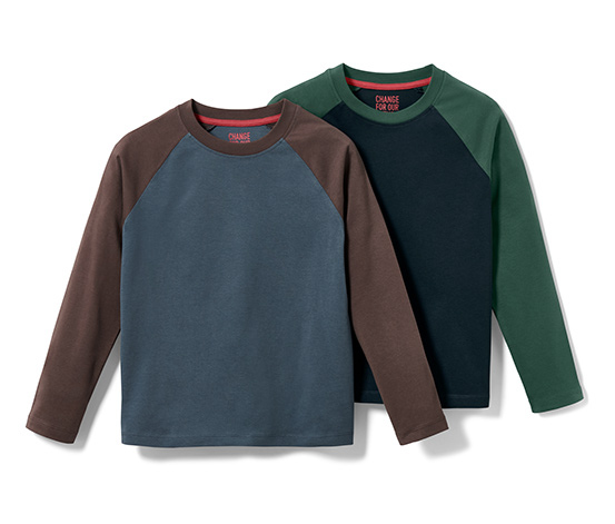 2 Kinder-Langarmshirts
