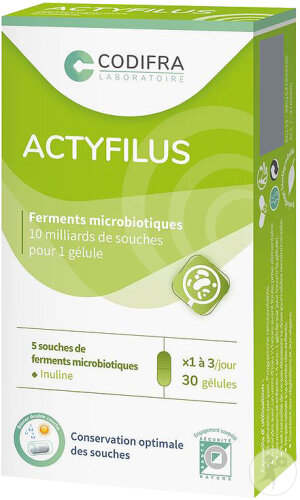 Actyfilus Complément Alimentaire Ferments Lactiques 30 Gélules