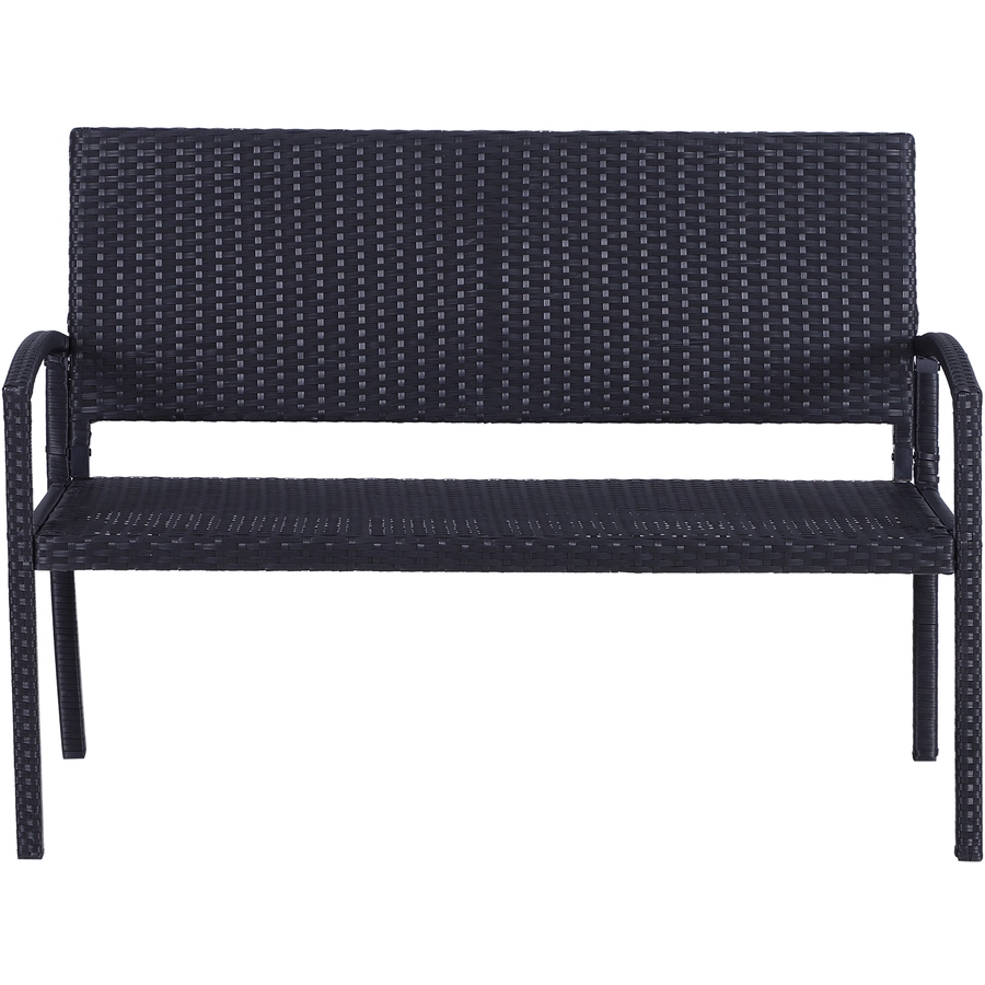 Outsunny Polyrattan Gartenbank schwarz