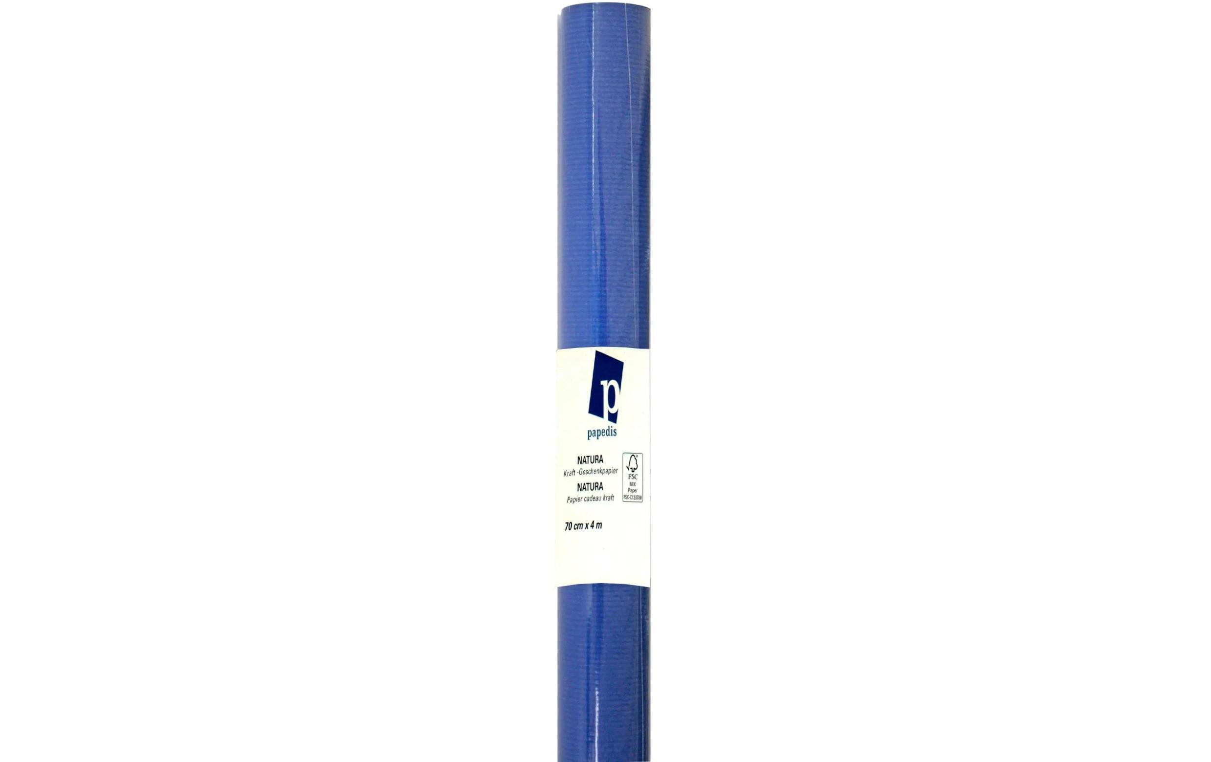 Geschenkpapier Kraft Blau/Weiss, 70 cm x 4 mGeeignet als Geschenkverpackung oder Einfasspapier für Bücher