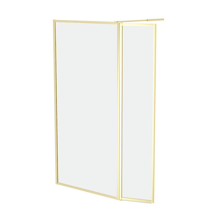 Paroi de douche à l'italienne fixe + volet pivotant 100+40 x 200 cm, Galedo Golden Edge