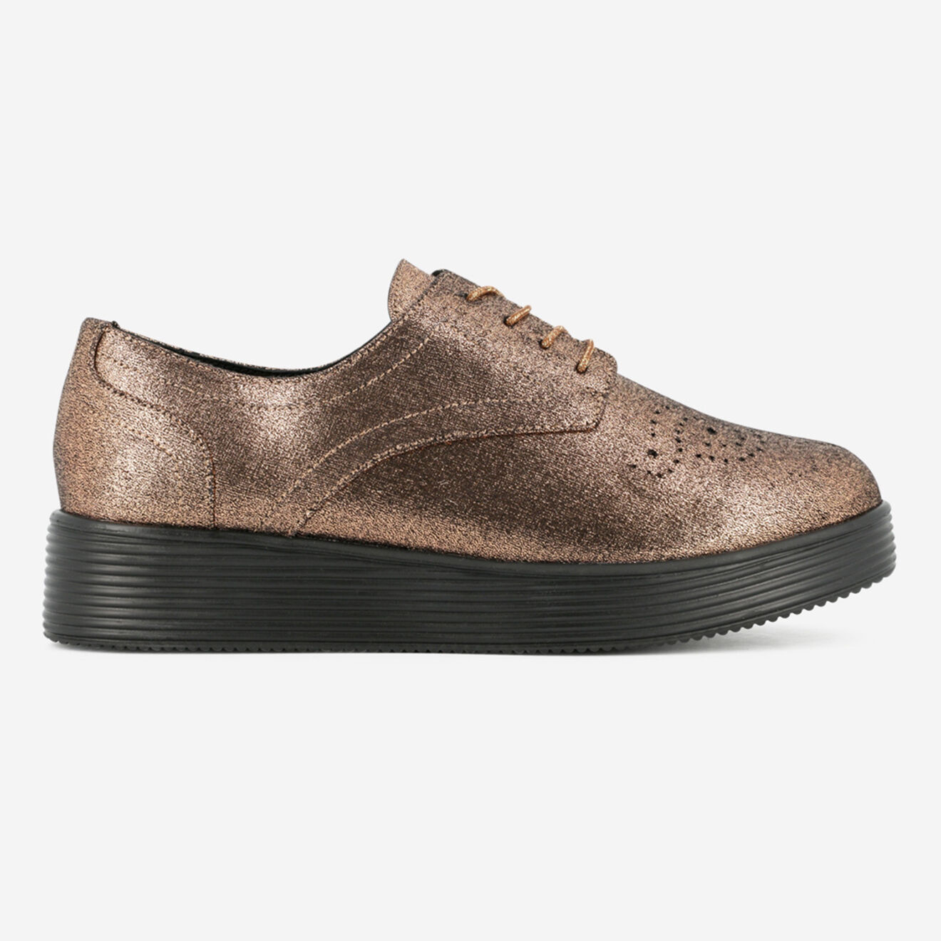 Mellow Yellow Derbies Evanari plateformes irisées bronze