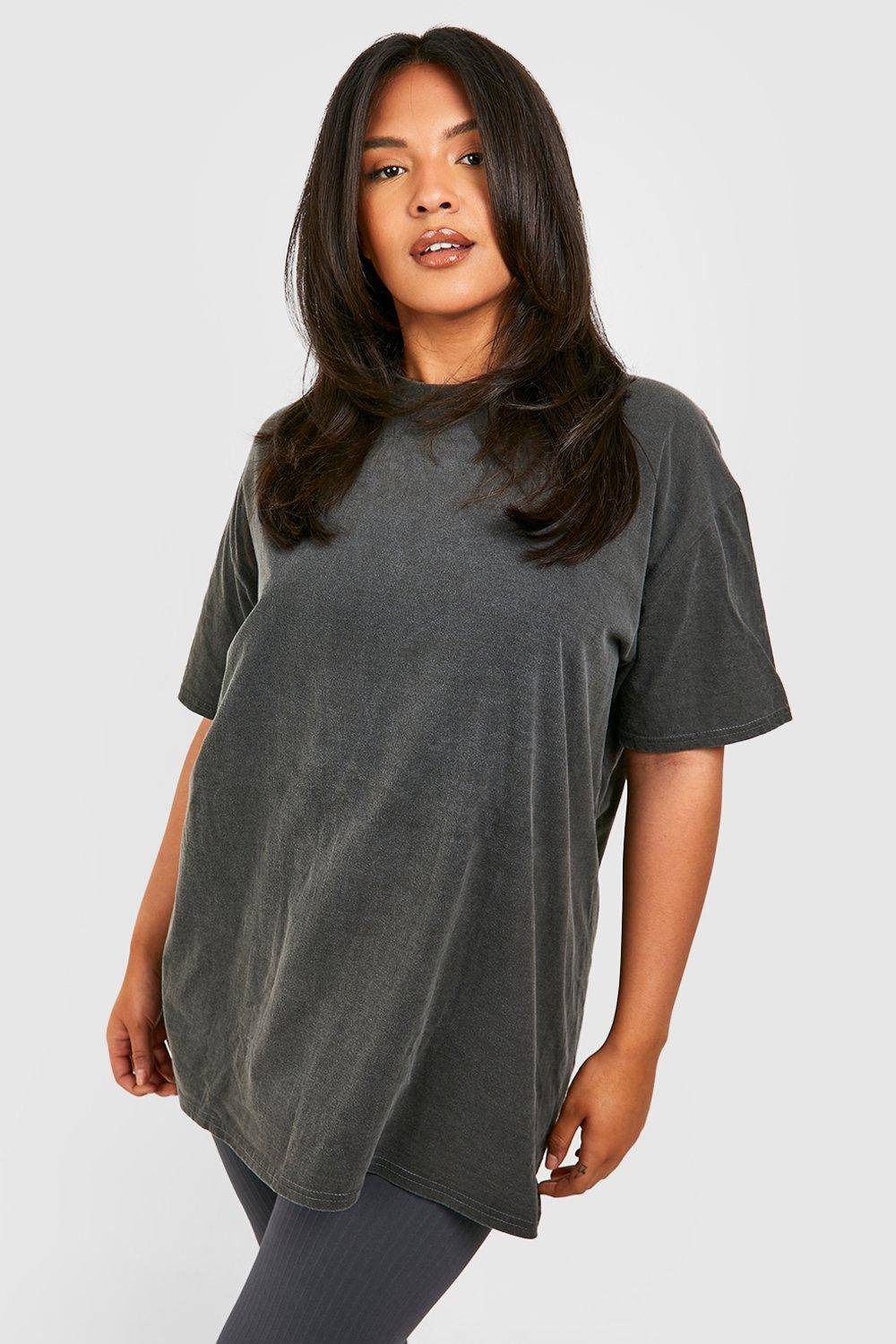 boohoo Plus Oversized Overdye Celestial Back Print T-shirt
