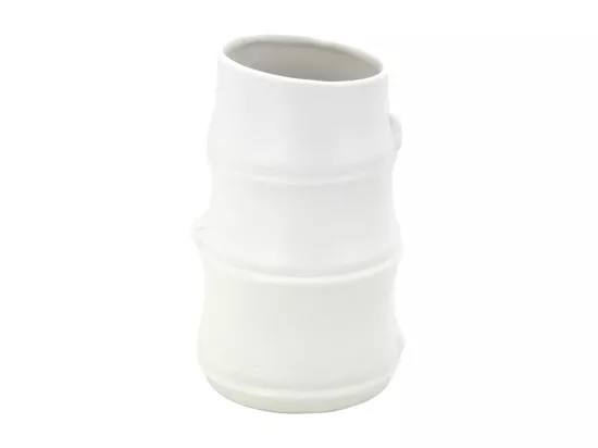 Vase céramique blanc design bambou