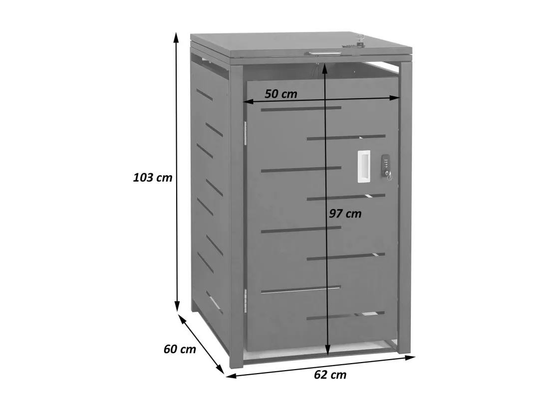 Cache-poubelle MCW-E83 (1), anthracite, acier 24kg