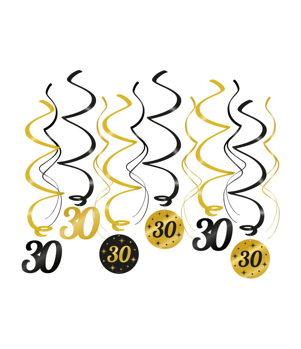 Hangdecoratie 30 Jaar 14cm 12st
