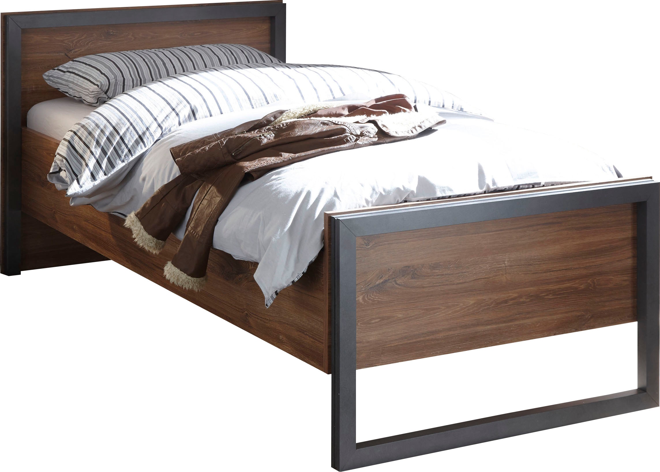Home affaire Bett »Detroit Einzelbett im Industrial Design, Bettrahmen, Schlafzimmer« in 3, Breiten (Liegeflächen 90/140 oder 180x200cm)