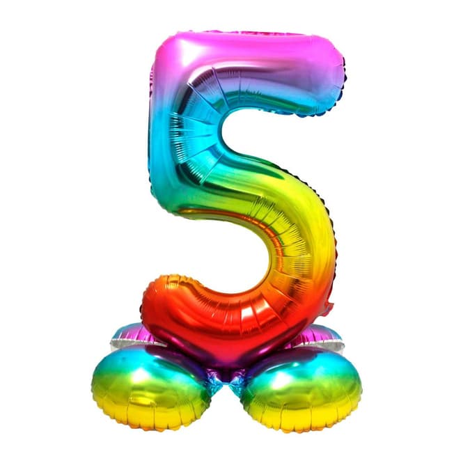 Folienballon - Zahl 5 - Rainbow