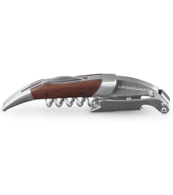 Le Creuset Kellnermesser Premium Walnuss Kompakter Kellner-Korkenzieher