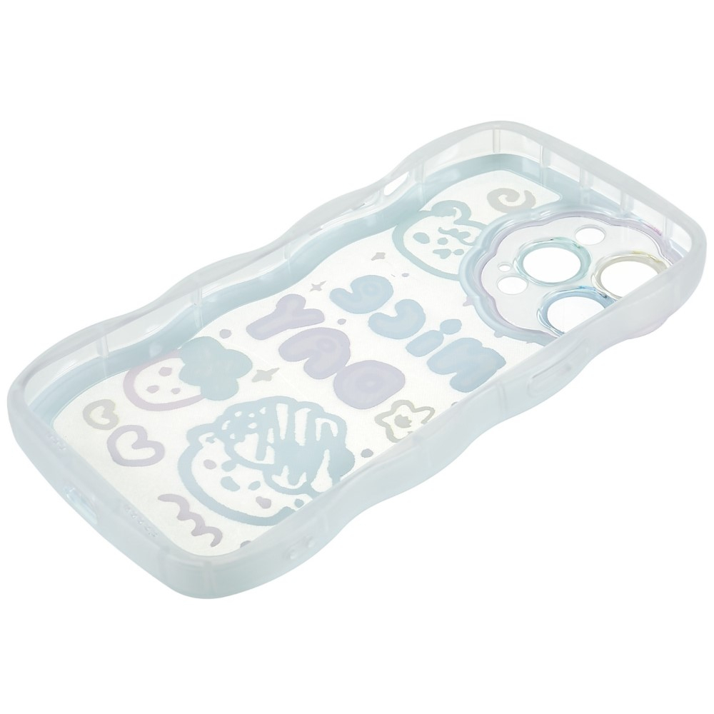 iPhone 13 Pro Gummi Hülle Air Cushion Fallschutz Kinder Design - Nice Day (Blau / Lila)