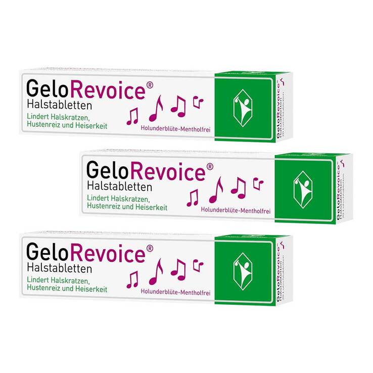 GeloRevoice Halstabletten Holunderblüte-Mentholfrei bei Heiserkeit, 3x20 St