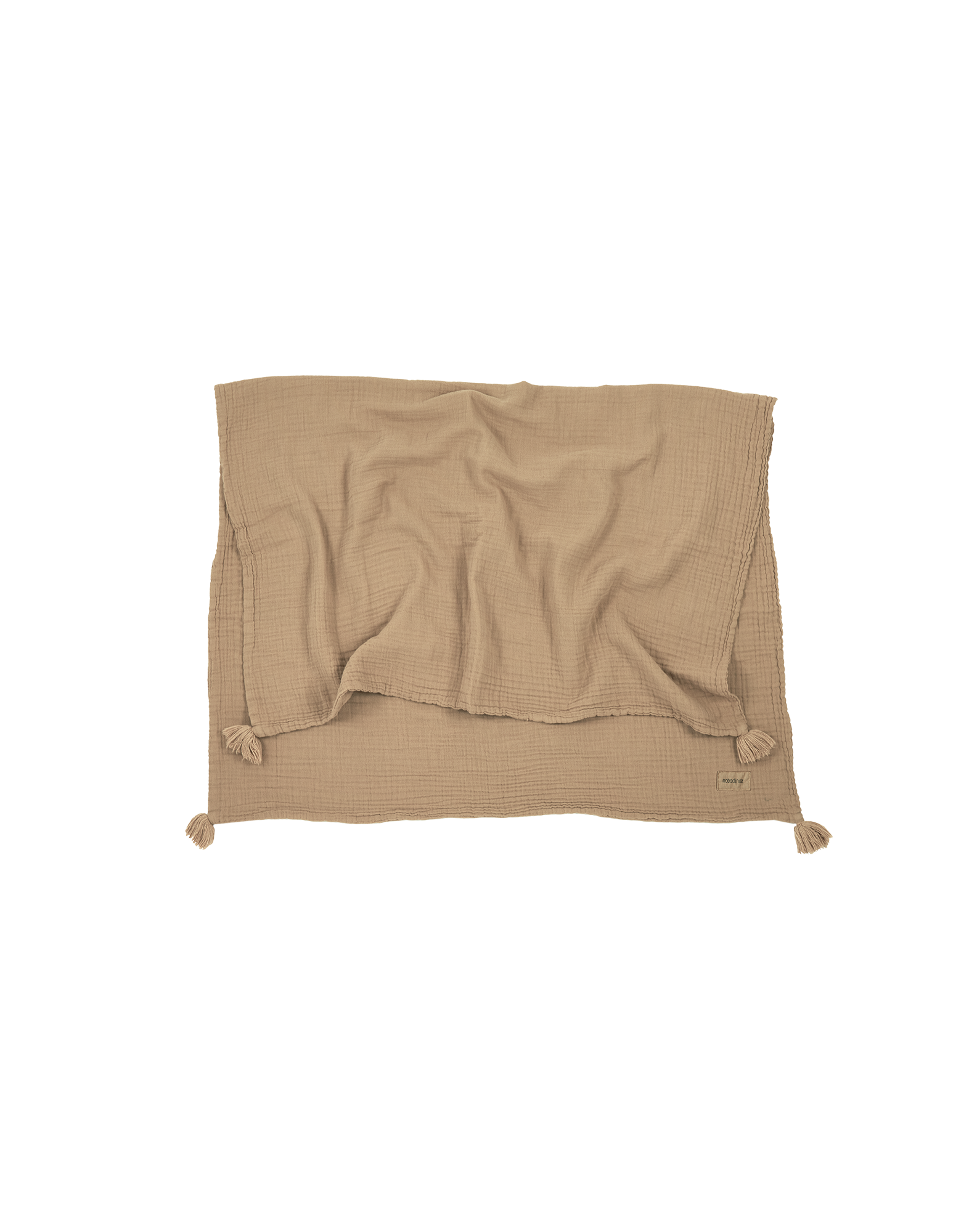 Couverture wabi-sabi en double gaze de coton lavé | Marron