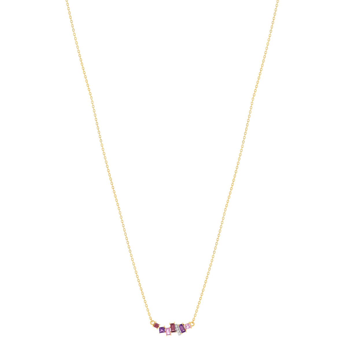 Collier or 375 jaune diamants pierres précieuses et fines 45cm anneau de raccourcissement à 42cm