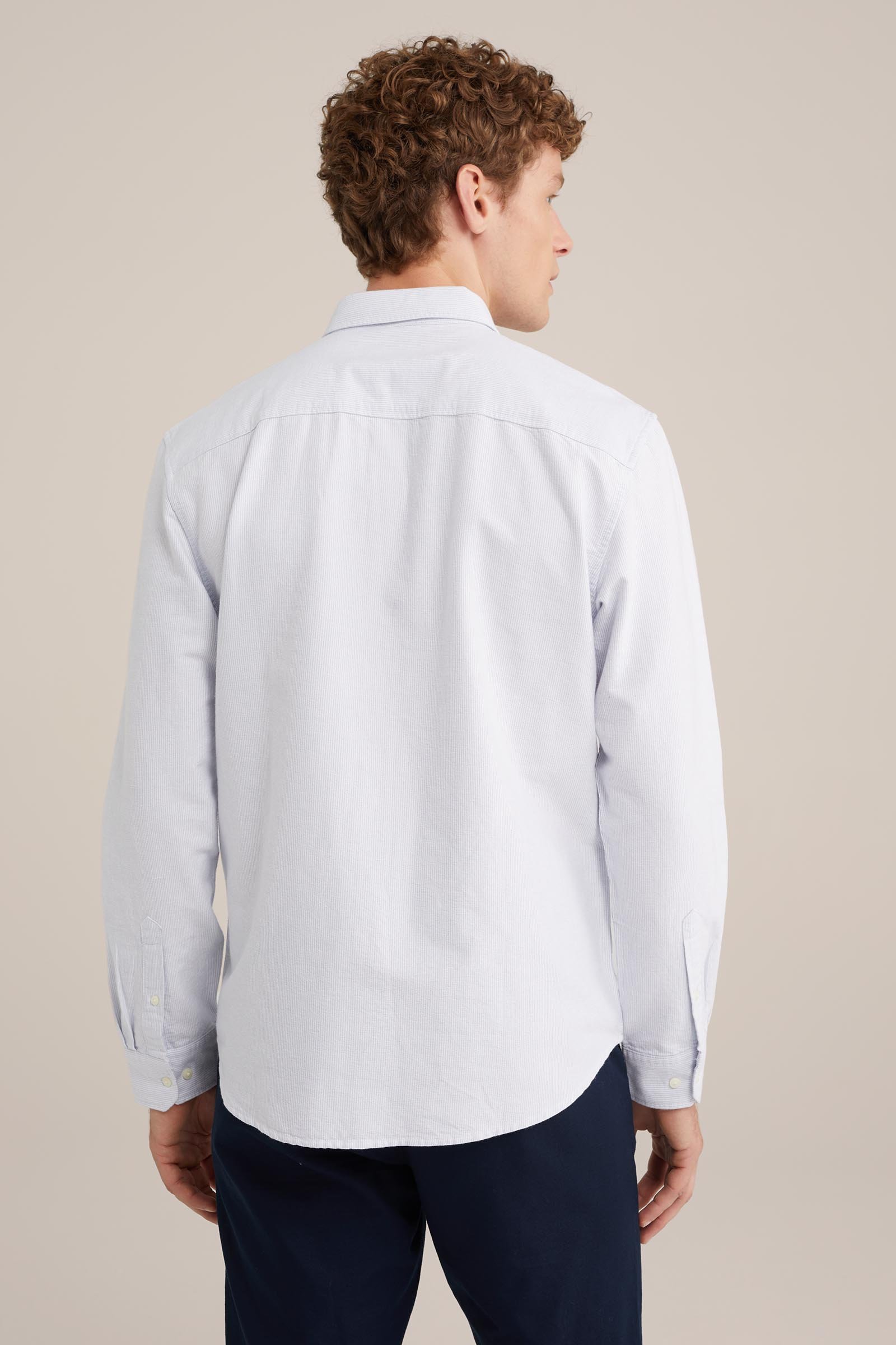 Oxford gestreept overhemd WE Fashion Lichtblauw