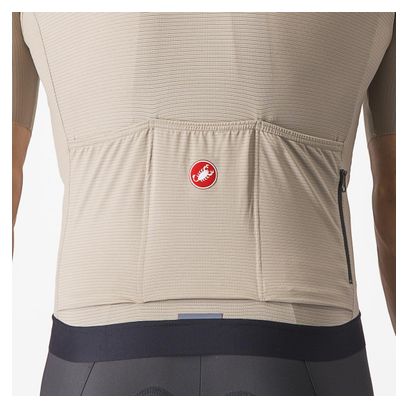 Maillot Manches Courtes Castelli Espresso Beige