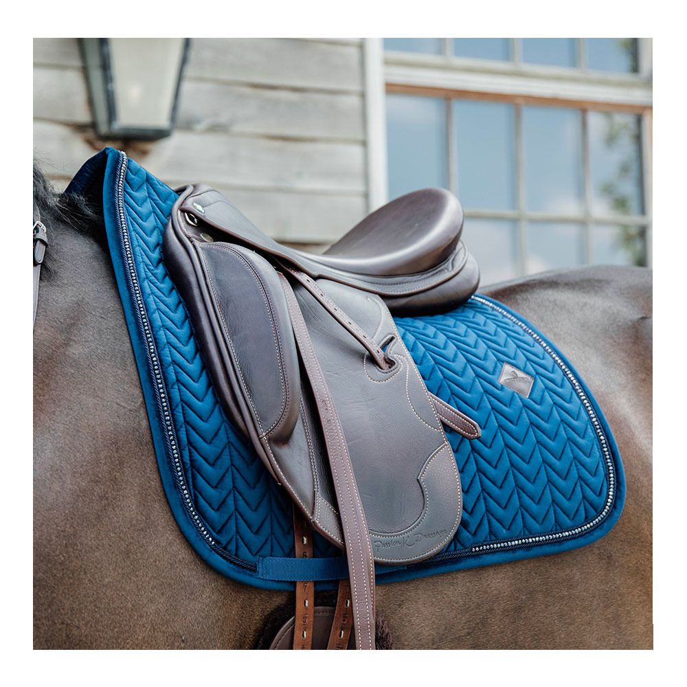Kentucky VELVET PEARLS - Tapis de dressage bleu roi