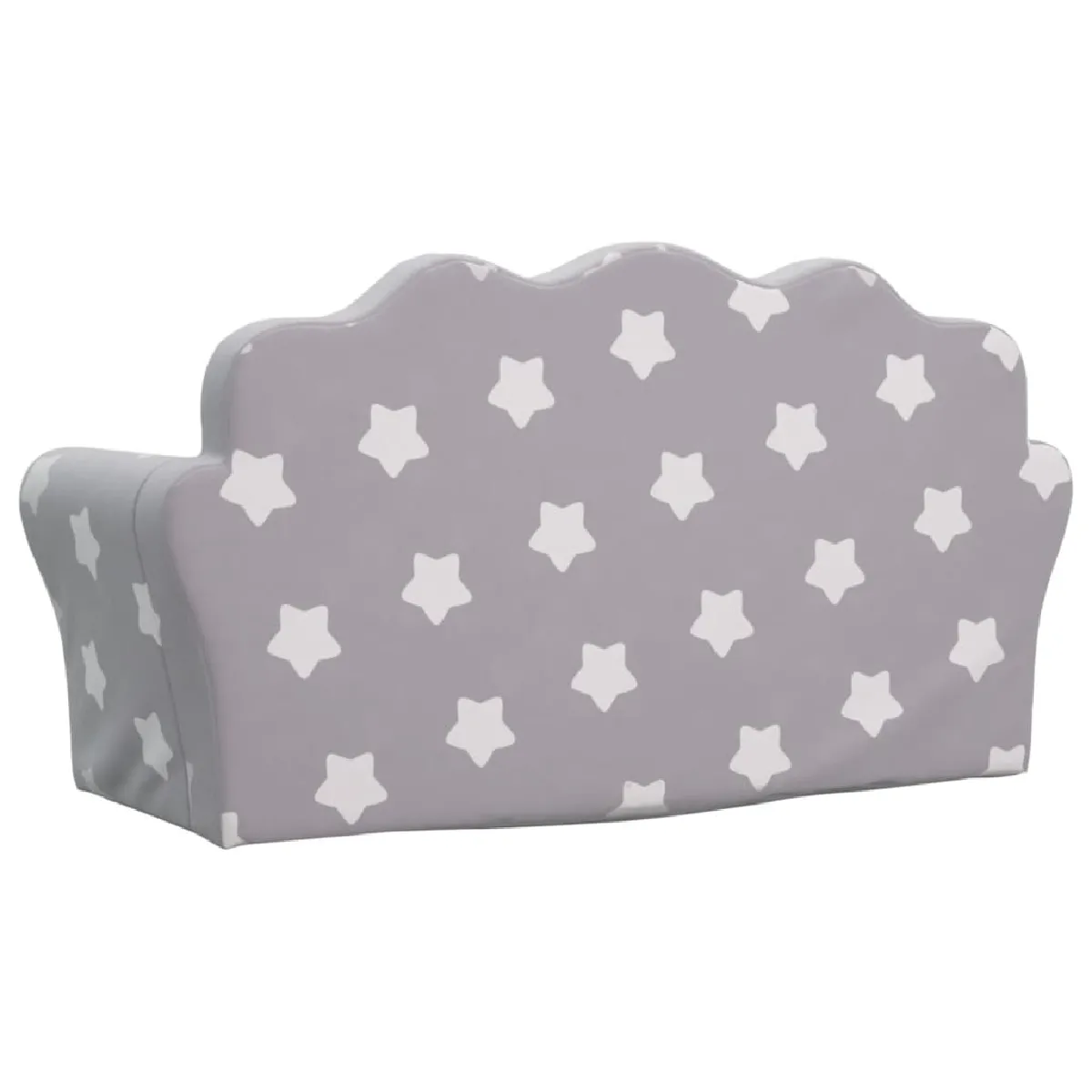 vidaXL Canapé enfants 2 places - Gris clair avec étoiles
