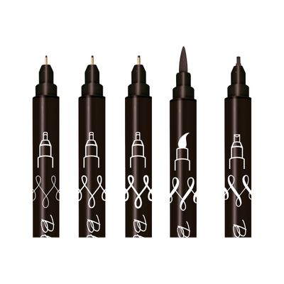 ONLINE Black Lettering - ensemble de stylo-brosse et crayon fin - noir - 5 pièces