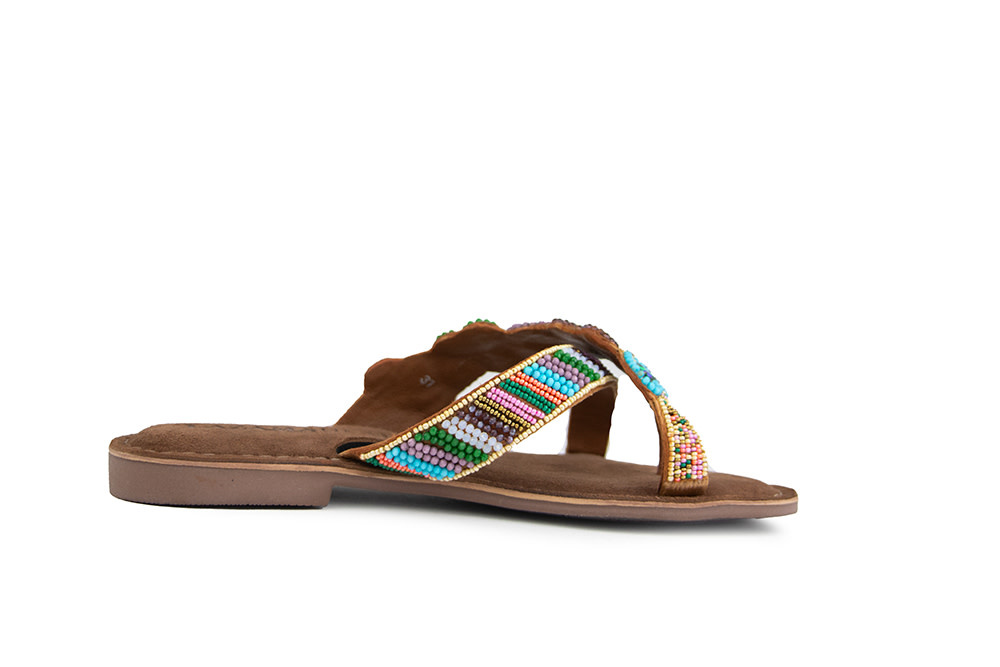 Lazamani Slipper Beads Flower Multi