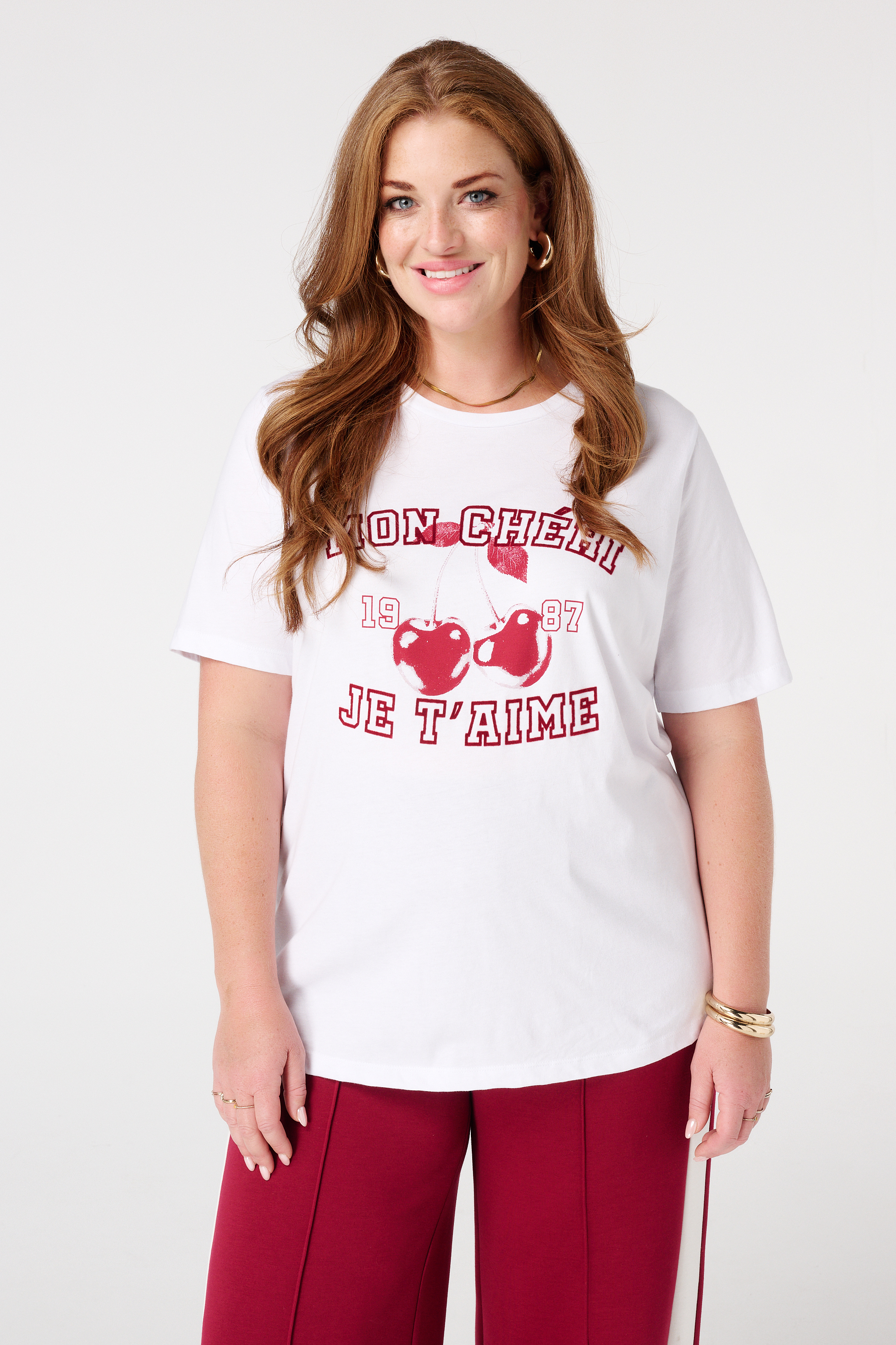 T-shirt met print Wit