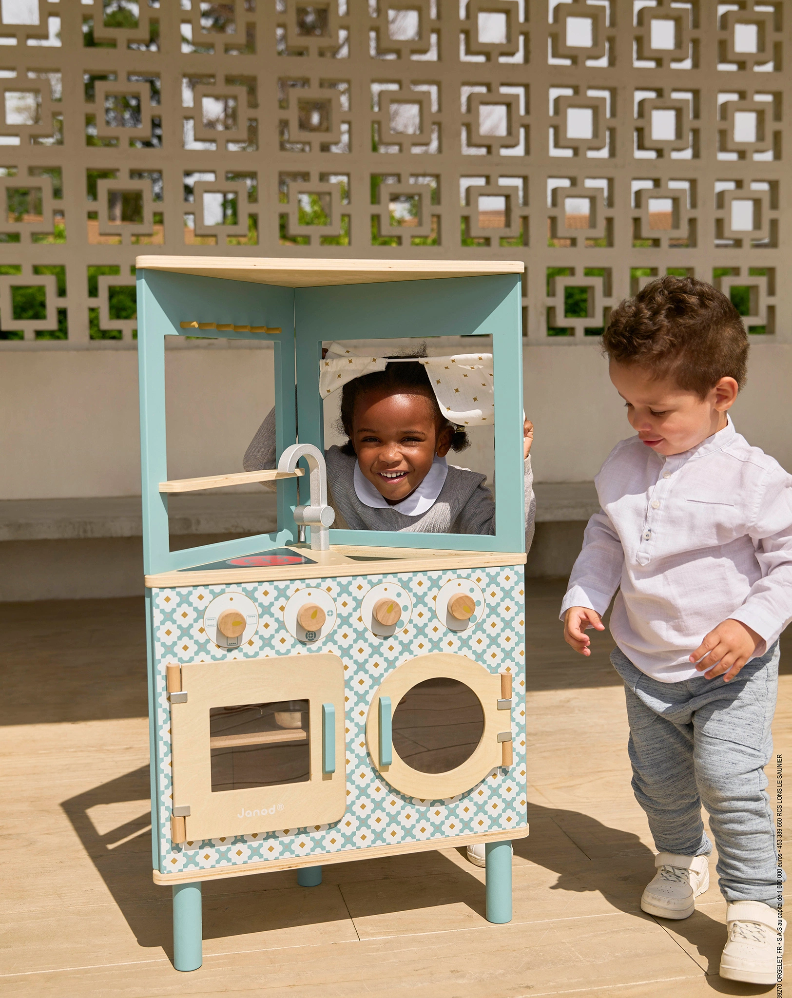 Kinderküche TRIO mit Zubehör in hellblau