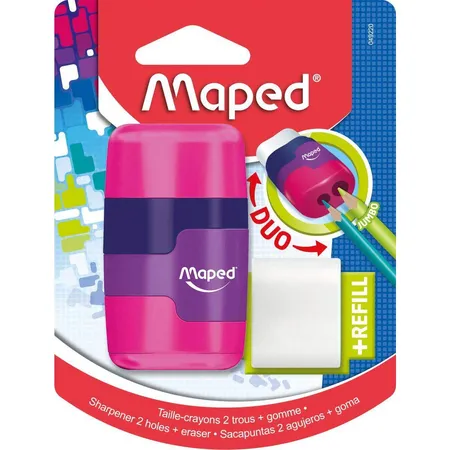 Maped Radierer und Anspitzer 2in1 CONNECT, sortiert