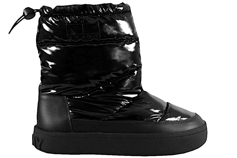 TOMMY HILFIGER WINTER BOOT VINTERSTØVLE I SORT TEKSTIL