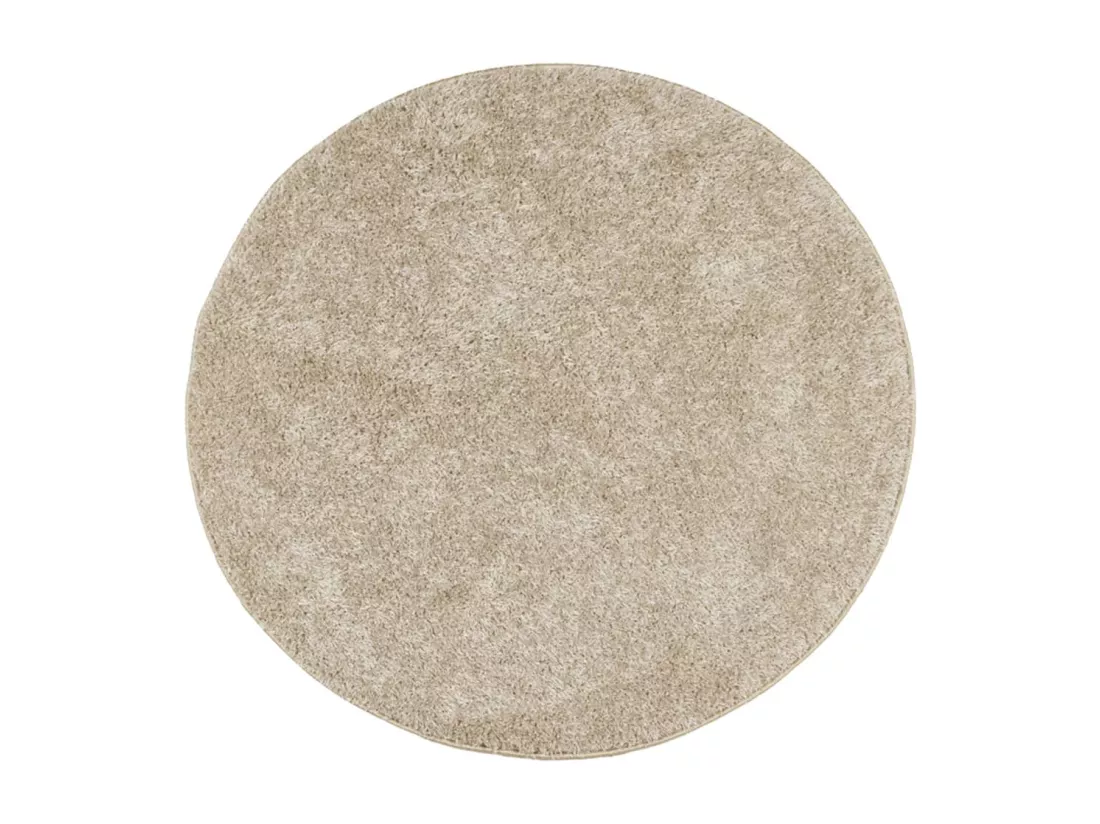 Tapis à poils longs aspect brillant beige ø 120 cm