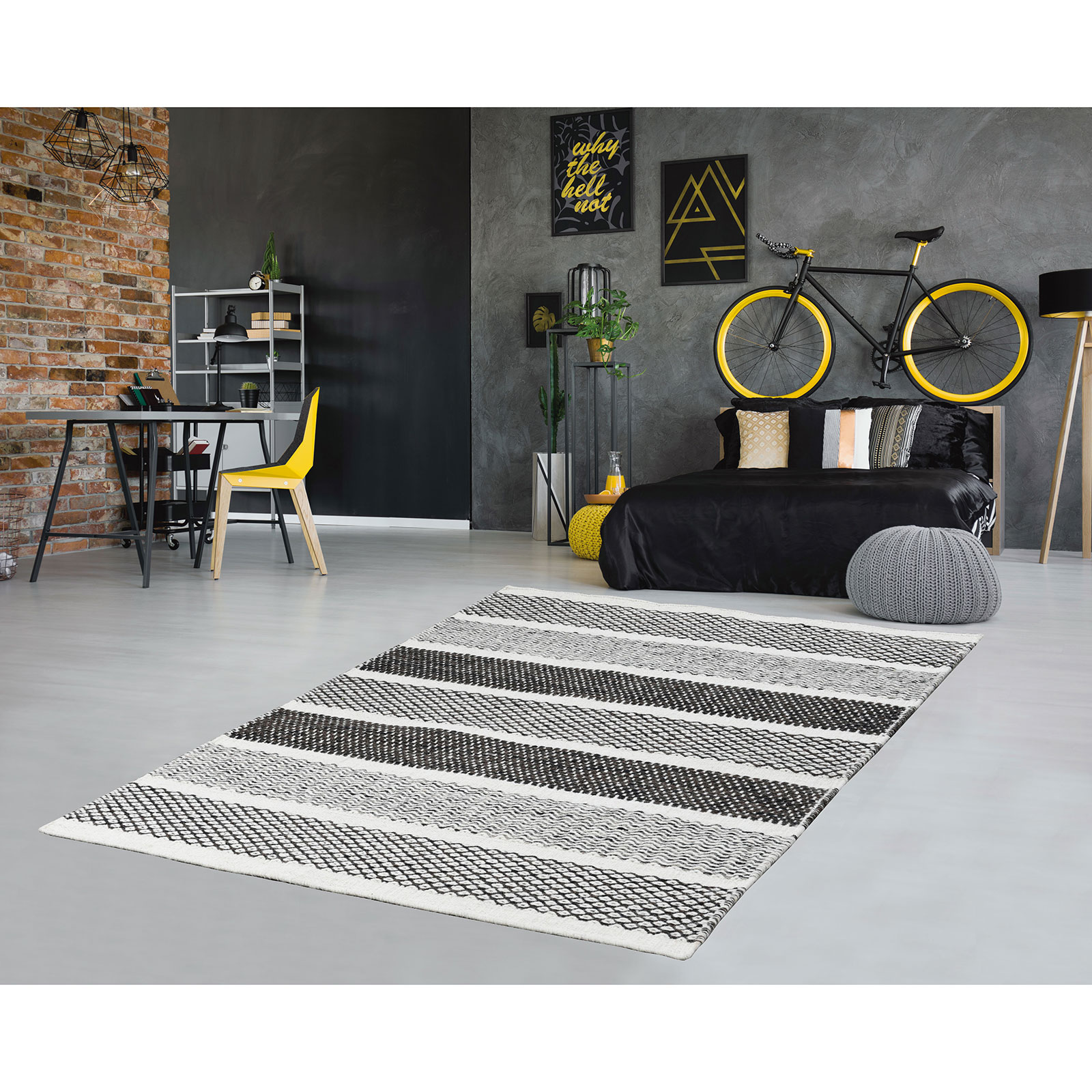 Teppich - natural grey - handgewebt - 80x150 cm