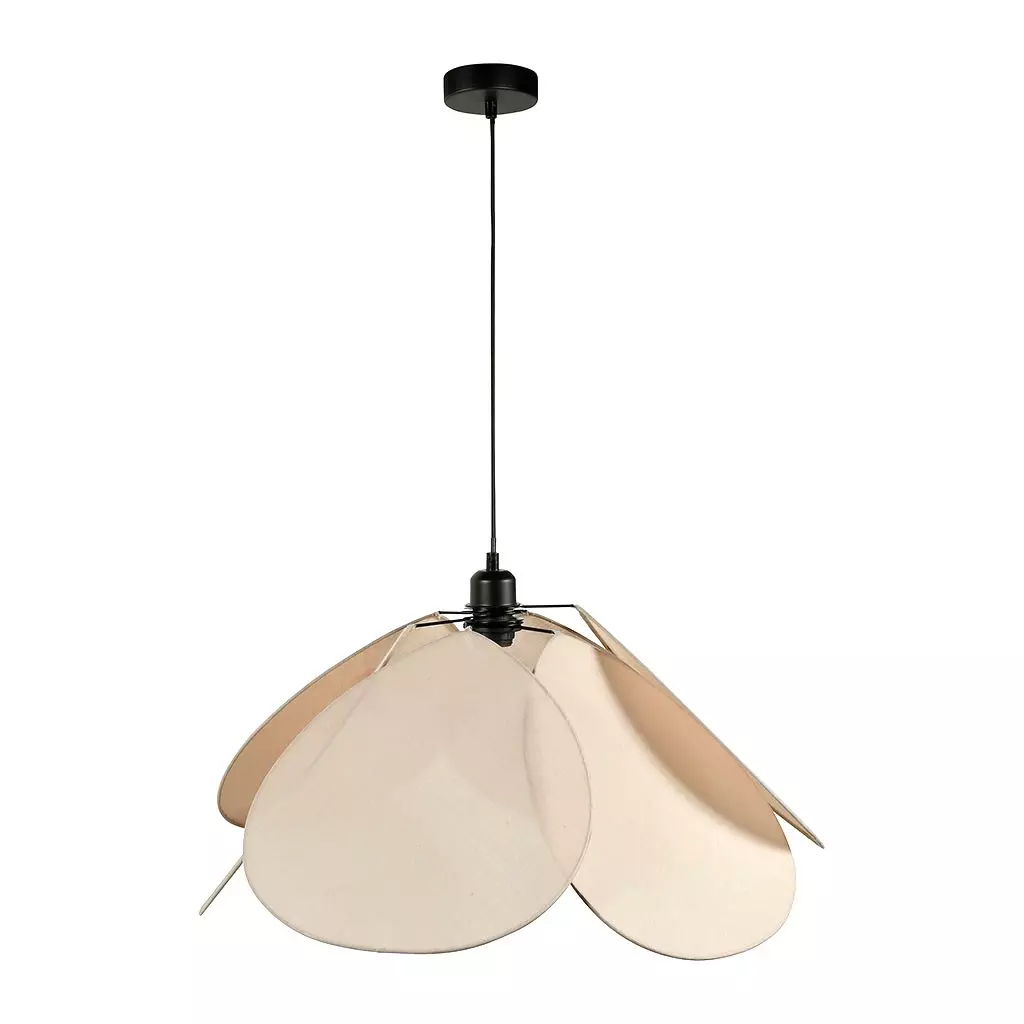 Suspension lumineuse tissu Pétale (D69 cm) Taupe clair