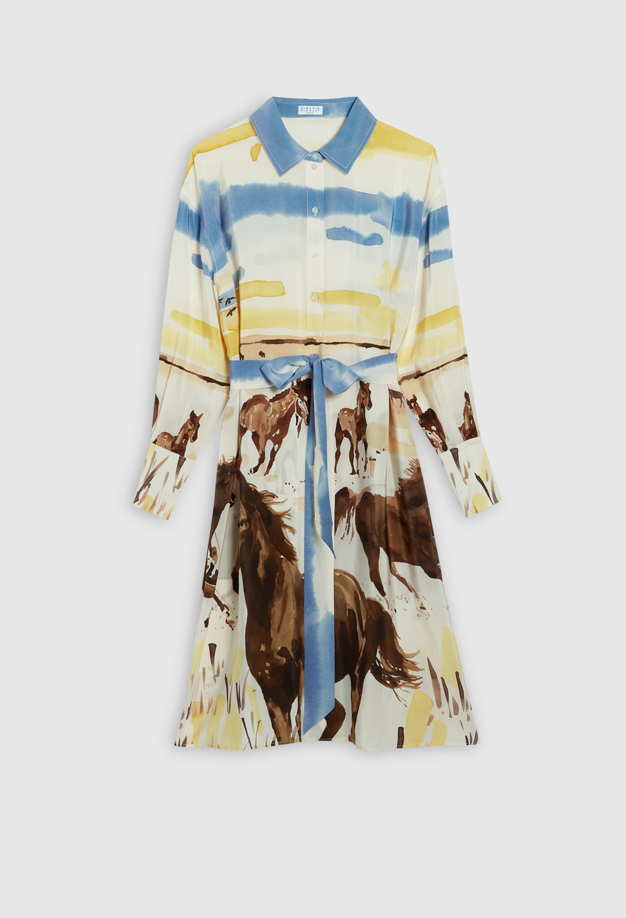 Robe en soie imprimee
