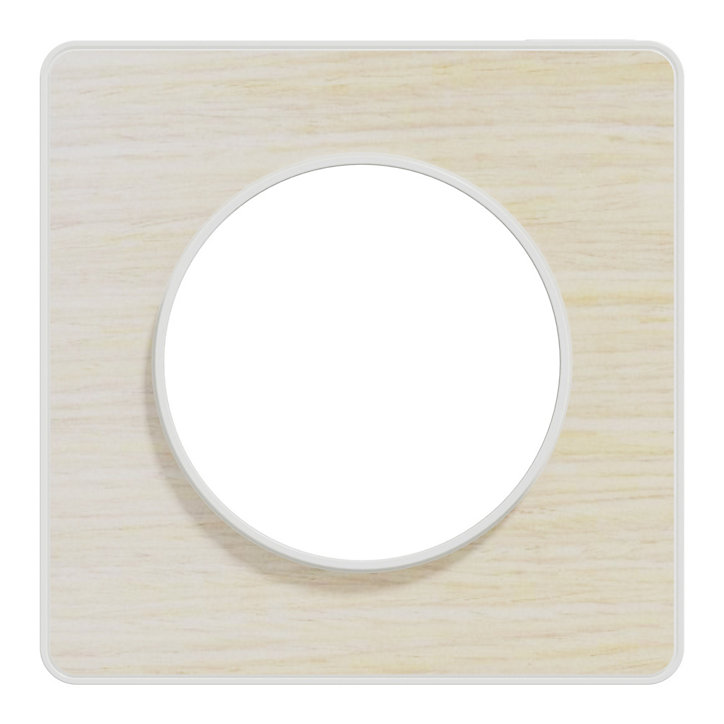 Plaque de finition simple Schneider Electric Odace Touch bois nordique liseré blanc