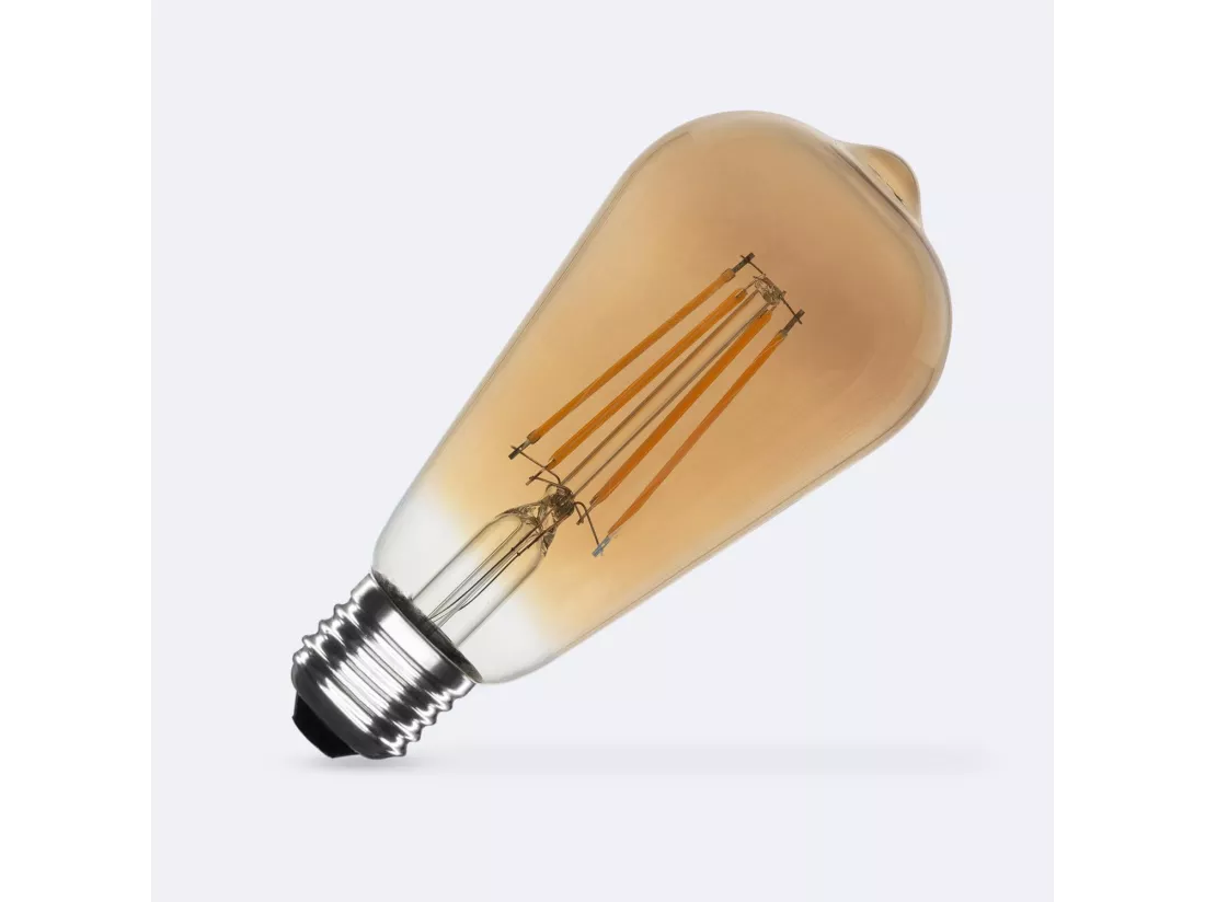 Ampoule LED Filament E27 8W 750 lm ST64 Gold No Flicker 2700K Blanc chaud