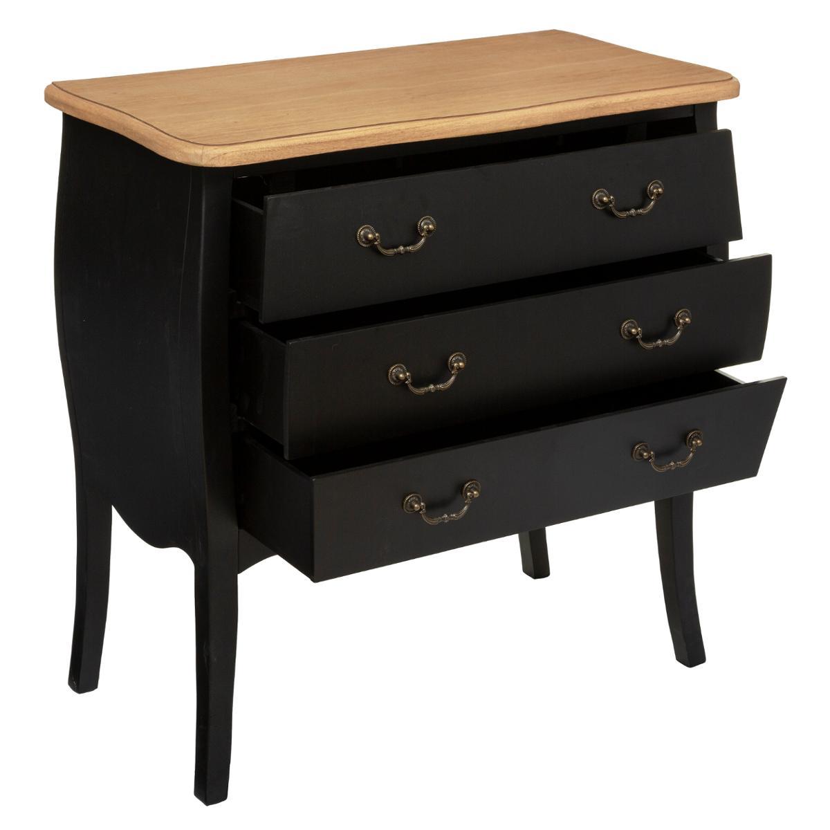 COMMODE 3 TIROIRS NOIR CHRYSA