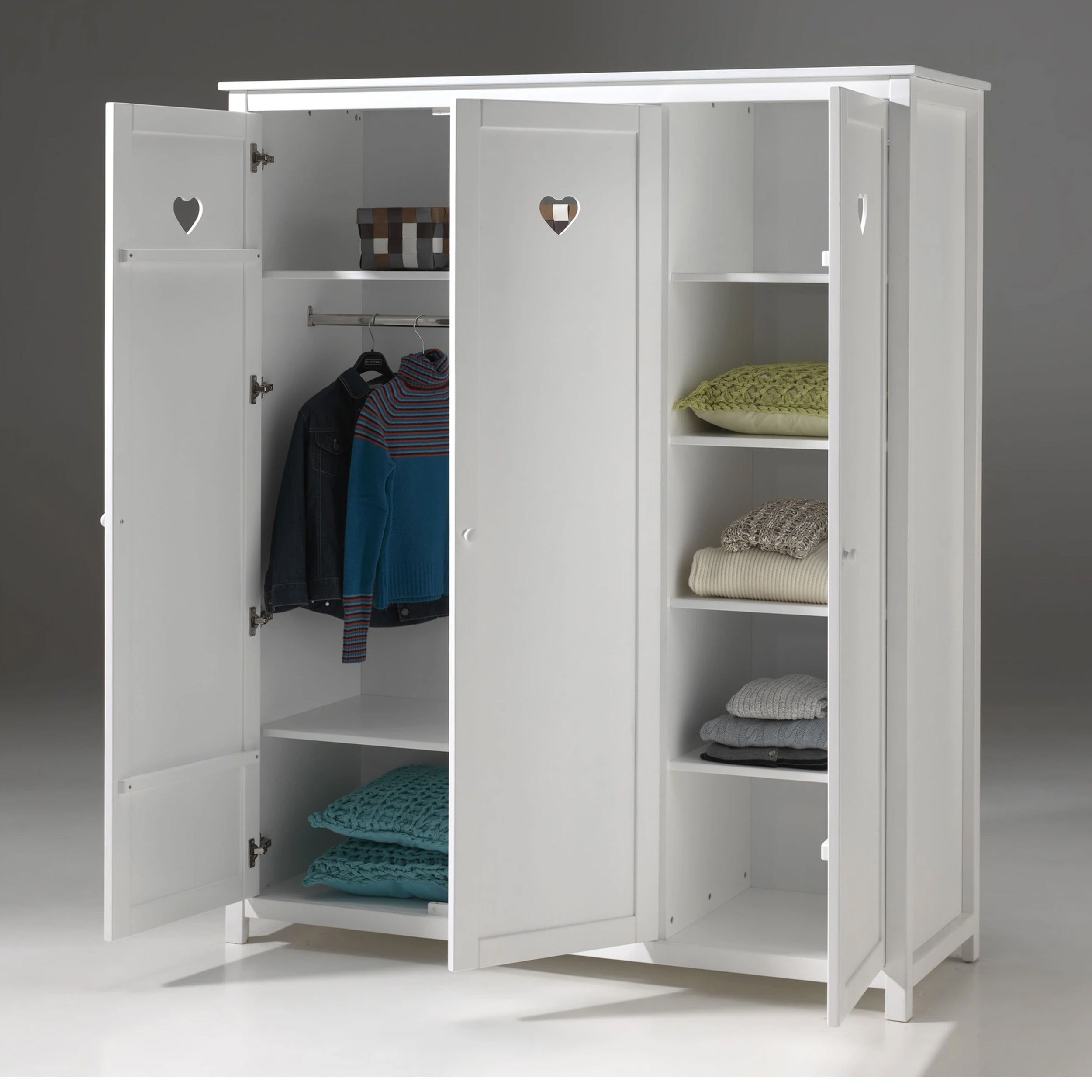 Vipack Amori Kledingkast 3-deurs - Wit