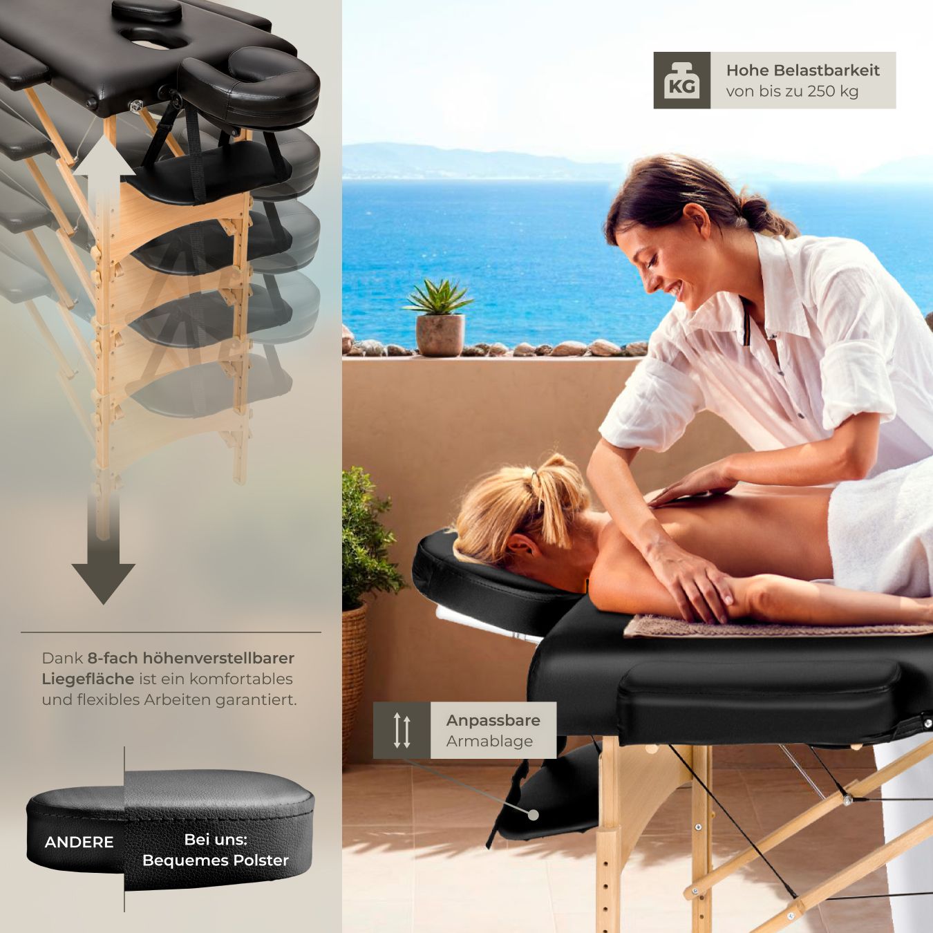 3 Zonen Massageliege Daniel