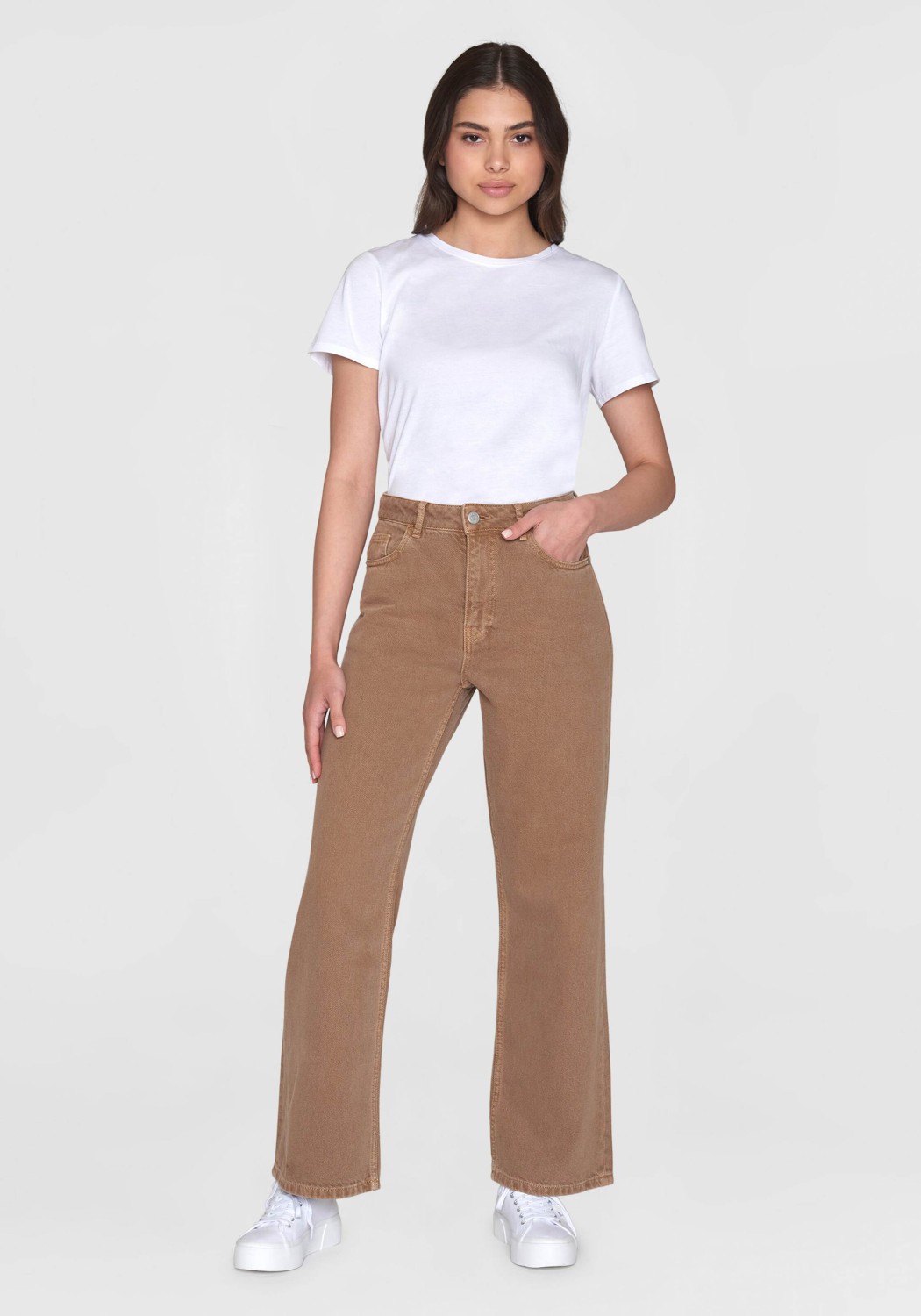 Knowledge Cotton Apparel Jeans Gale Straight Twill 5-Pocket Pants Tiramisu