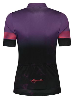 Maillot Manches Courtes Velo Rogelli Marble - Femme - Violet/Rouge