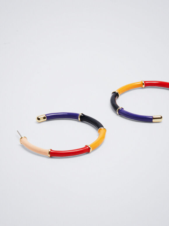 Anéis multicoloridos esmaltados - Multicolorido