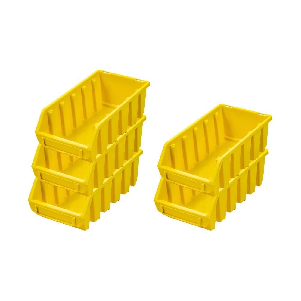 PROREGAL Super Saver Set 5x Opbergdoos 2L HxBxD 7,5 x 11,6 x 21,2 cm Polypropyleen Geel