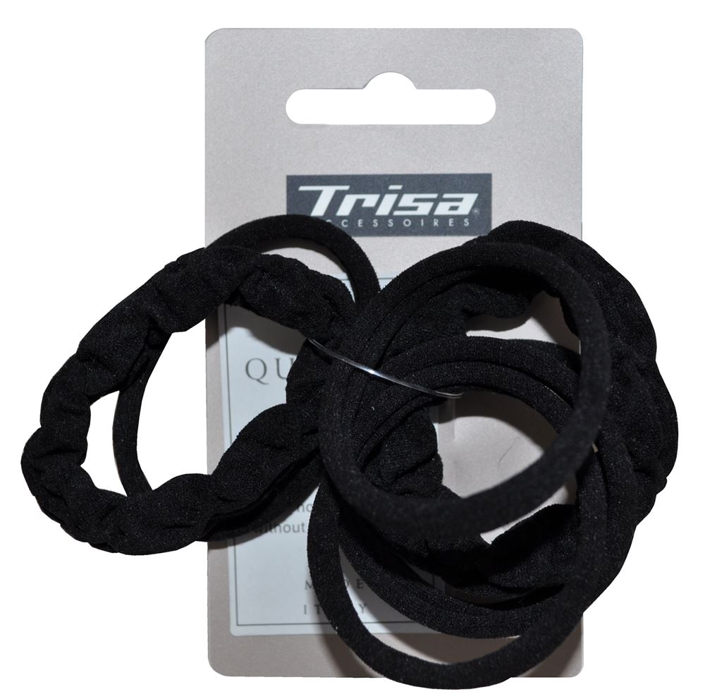TRISA Haargummi schwarz ohne Metal assortiert 10 Stk