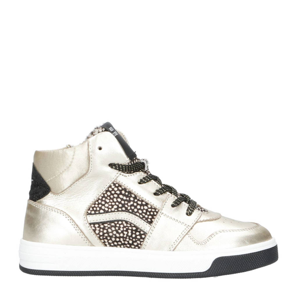 Red Code leren sneakers goud